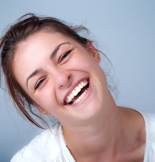 a young woman smiling