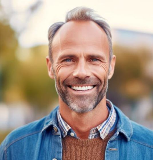 Smiling middle-aged man with nice teeth